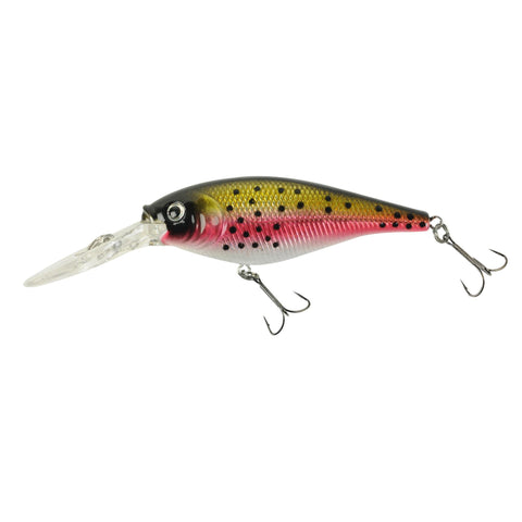 Flicker Shad Hard Bait - 2 1-4" Length, 10'-12' Swimming Depth, 2 Hooks, Rainbow Trout, Per 1