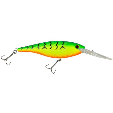 Flicker Shad Hard Bait - 3 1-2" Length, 11'-13' Swimming Depth, 2 Hooks, Firetiger, Per 1