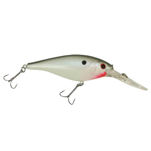 Flicker Shad Hard Bait - 3 1-2" Length, 11'-13' Swimming Depth, 2 Hooks, Pearl White, Per 1