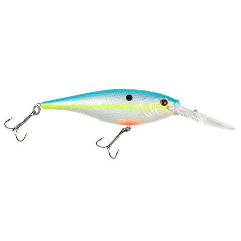 Flicker Shad Hard Bait - 3 1-2" Length, 11'-13' Swimming Depth, 2 Hooks, Racy Shad, Per 1