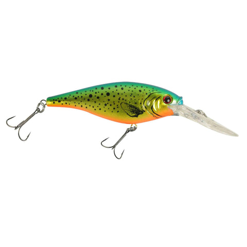 Flicker Shad Hard Bait - 3 1-2" Length, 11'-13' Swimming Depth, 2 Hooks, Speckled Gold Shiner, Per 1