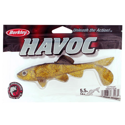 Havoc Papa Sick Fish Soft Bait - 5 1-2" Length, Gold Nugget, Per 1