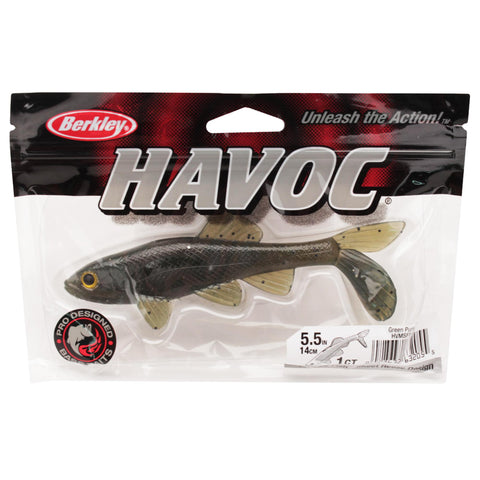 Havoc Papa Sick Fish Soft Bait - 5 1-2" Length, Green Pumpkin, Per 1