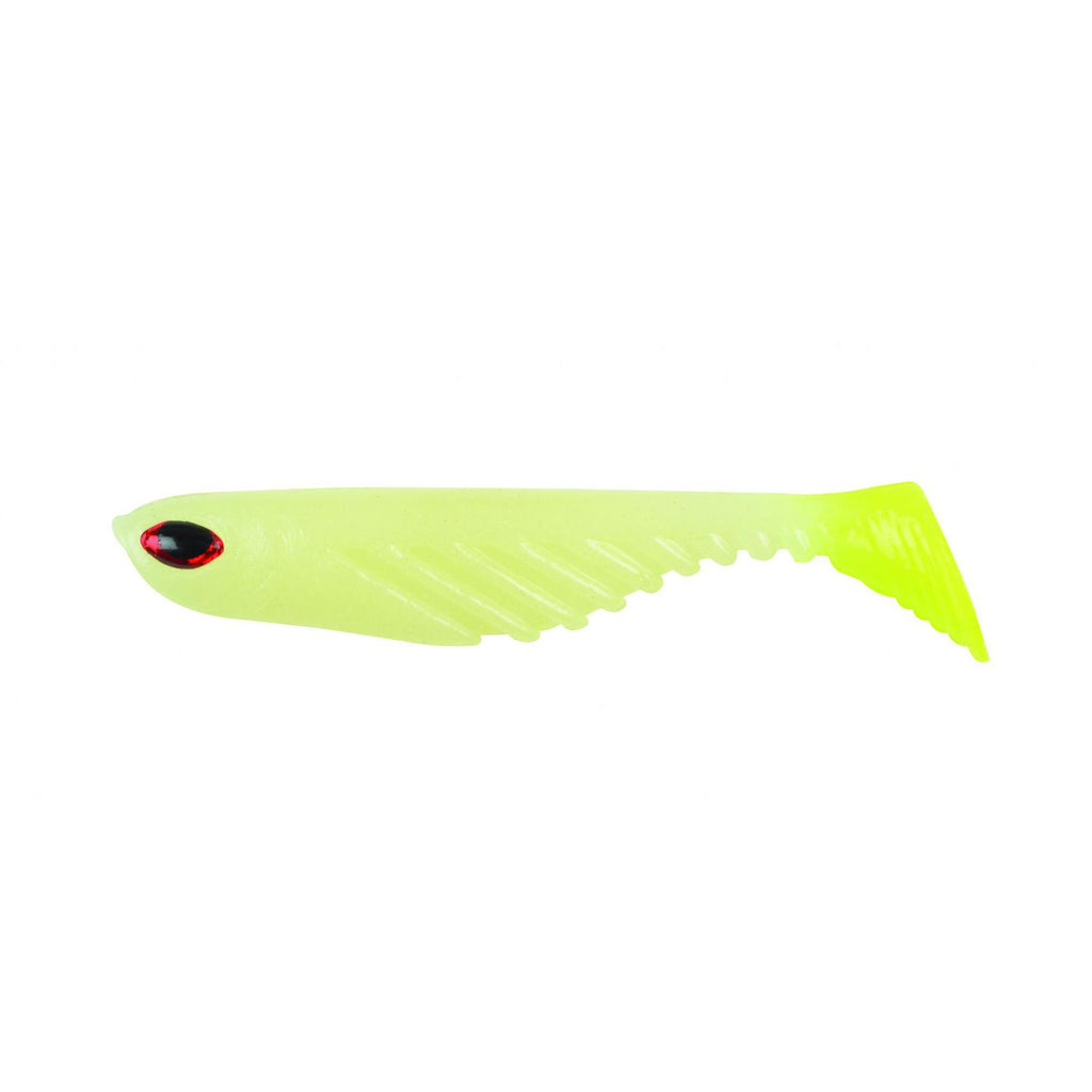 PowerBait Ripple Shad Soft Bait - 3 1-2" Length, Glow-Chartreuse, Per 7