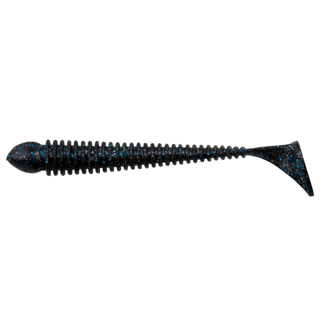 Havoc Beat Shad Soft Bait - 4" length, Black Blue Silver, Per 8