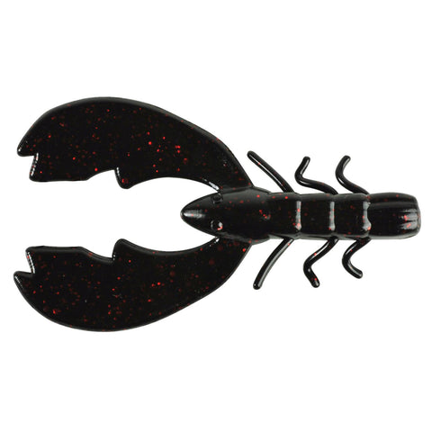 Powerbait Chigger Craw Soft Bait - 3" Length, Black Red Fleck, Per 10