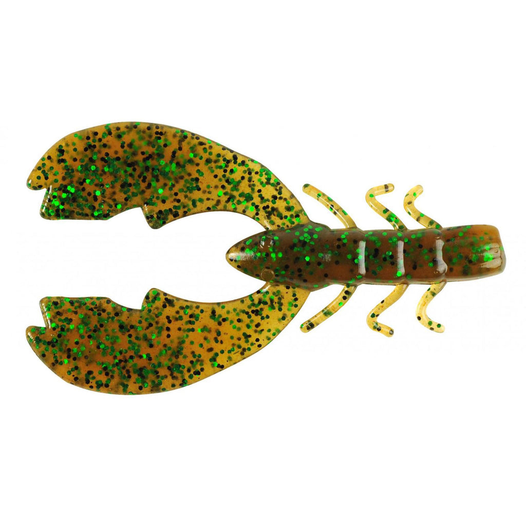 Powerbait Chigger Craw Soft Bait - 3" Length, Pumpkin Green Fleck, Per 10