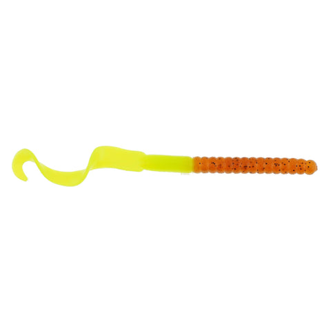 PowerBait Power Worm Soft Bait - 7" Length, Pumpkin Chartreuse, Per 13