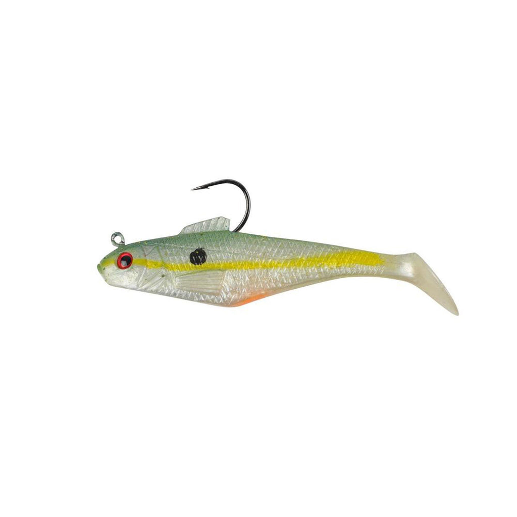 PowerBait Swim Shad Soft Bait - 4" Length, Chartreuse Shad, Per 3