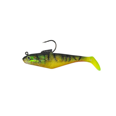 PowerBait Swim Shad Soft Bait - 4" Length, Fire Tiger, Per 3