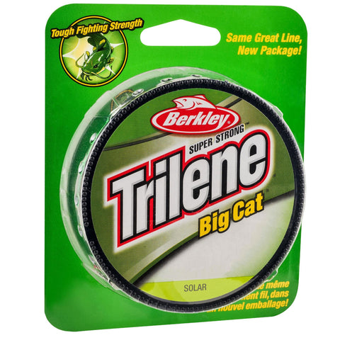 Trilene Big Cat Monofilament Line Spool - 220 Yards, 0.022" Diameter, 30 lbs Breaking Strength, Solar