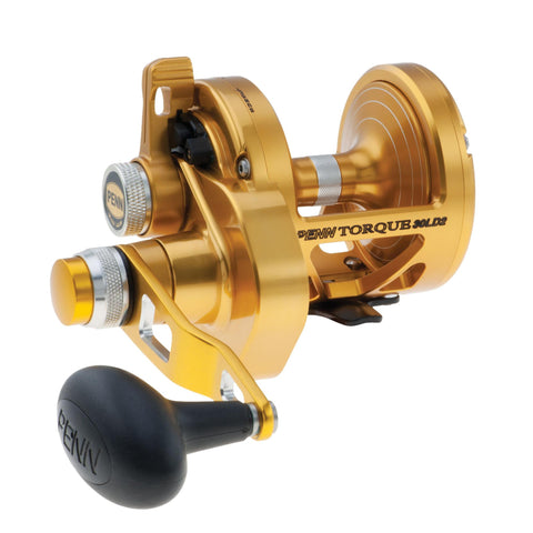 Torque Lever Drag 2 Speed Conventional Reel - 30, 5.5:1-2.8:1 Gear Ratio, 38"-19" Line Retrieve, 6 Bearings, Right Hand