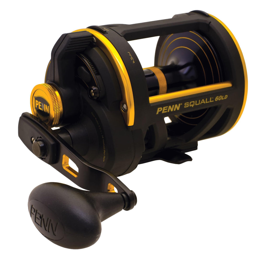 Squall Lever Drag Conventional ReelReel - 60, 4.3:1 Gear Ratio, 35" Line Retrieve, 33 lb Max Drag, 6 Bearings, Right Hand