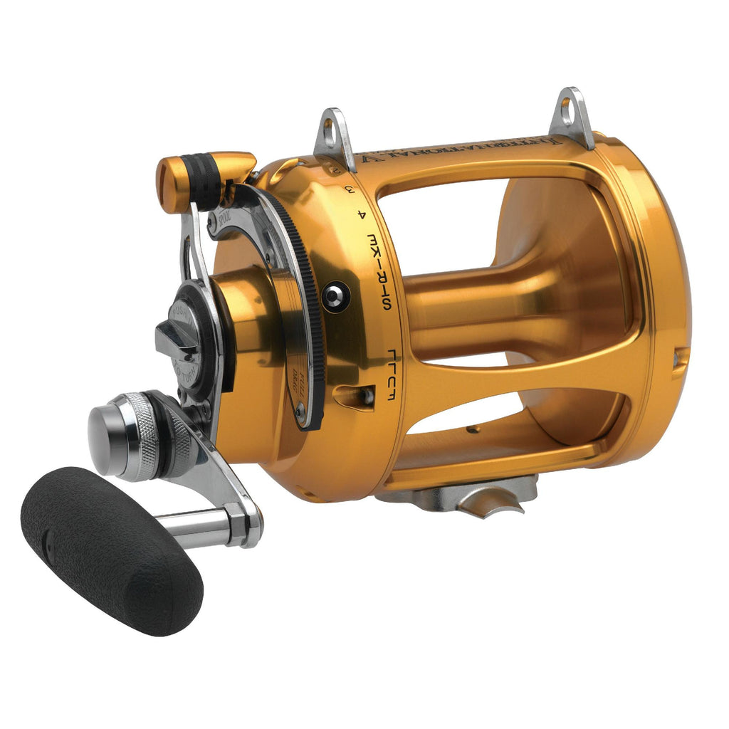 International VS 2 Speed Conventional Reel - 3.1:1-1.3:1 Gear Ratio, 34"-14" Line Retrieve, 45 lb Max Drag, 4 Bearings