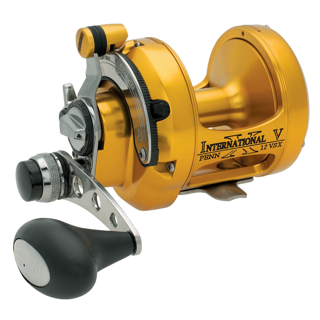 International VSX 2 Speed Conventional Reel - 5.0:1 Gear Ratio, 38" Line Retrieve, 50 lb Max Drag, 4 Bearings, Right Hand