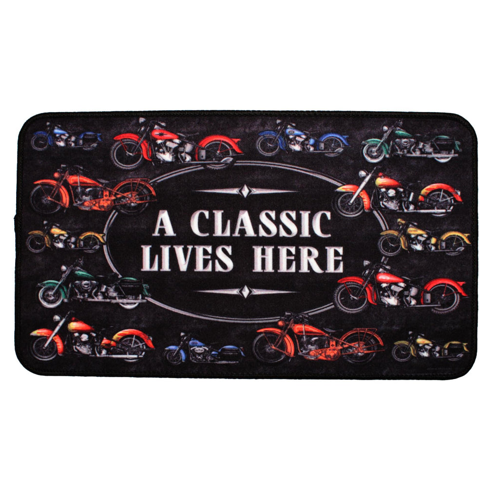 Door Mat - A Classic Motorcycle, Size 30" x 18"