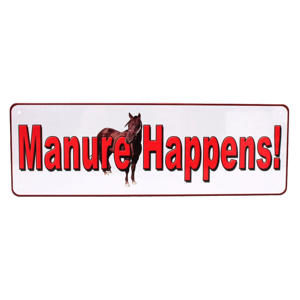 Tin Sign - Manuer Happens, Size 10 1-2" x 3 1-2"