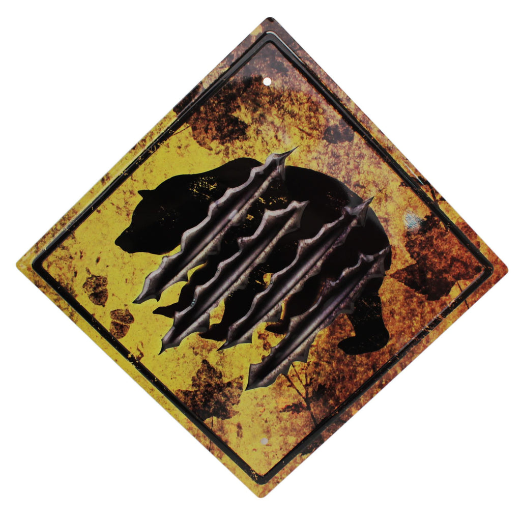 Tin Sign - Bear Crossing, Size 11 1-2" x 11 1-2"