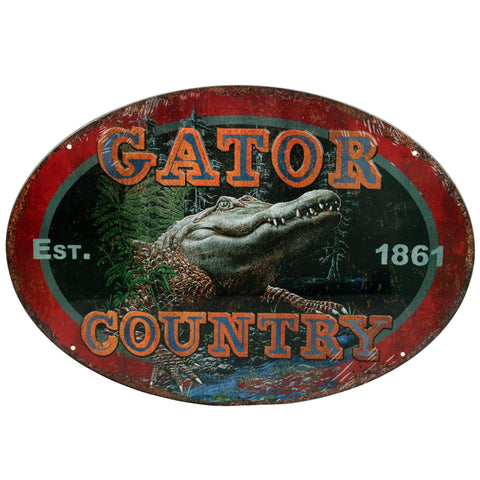 Tin Sign - Gator Country, Size 12" x 17"