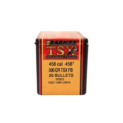 458 Caliber Bullets - Triple-Shock X, 500 Grains, Hollow Point Flat Base Lead-Free, Per 20