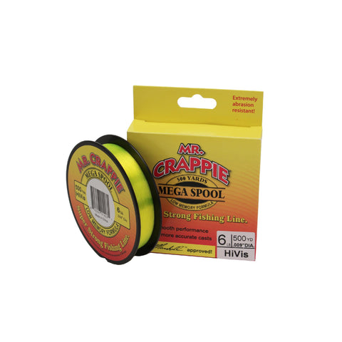 Mr. Crappie 500 Yard Filler Spool - HiVis, 6 lb