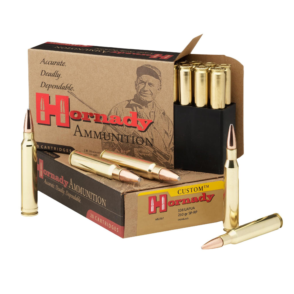 338 Lapua Ammunition by Hornady - 250 Gr SP (Per 20)