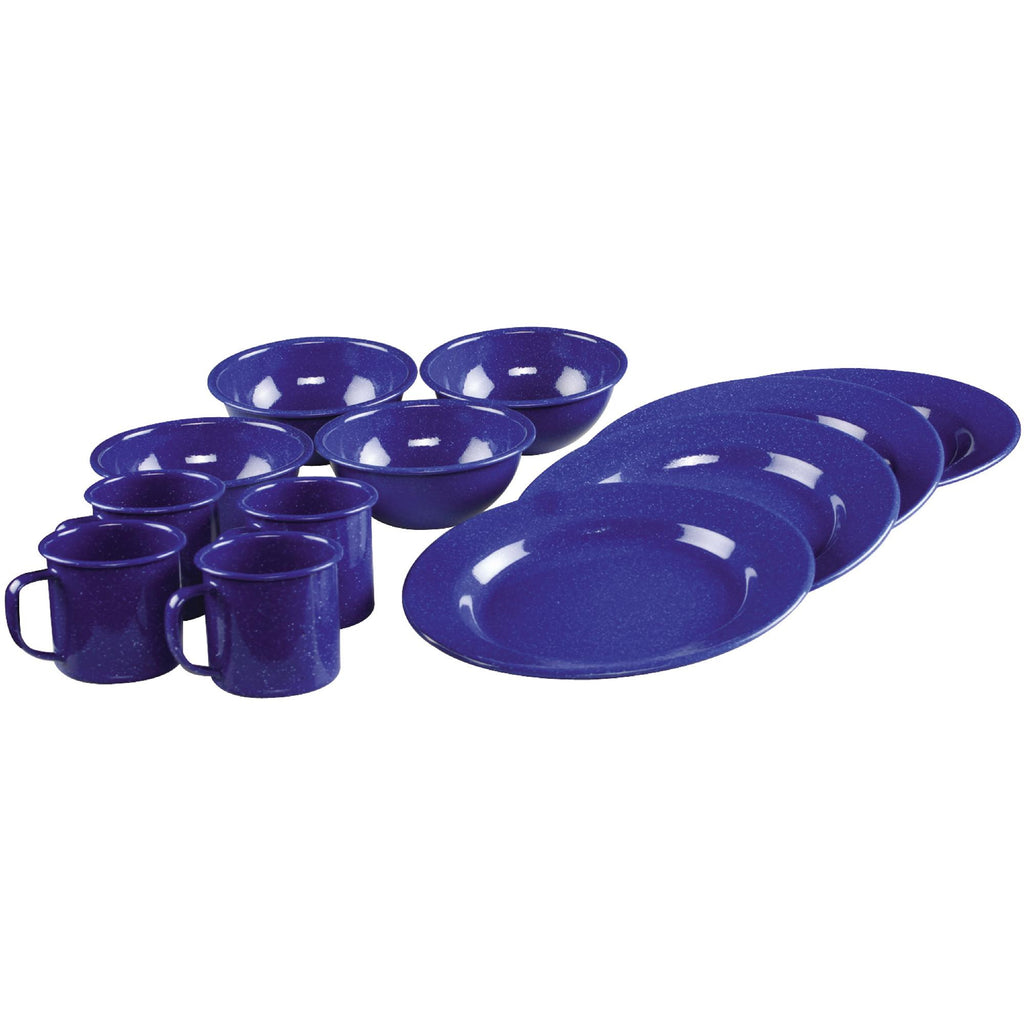 Enamelware Dining Set Blue 12 Piece