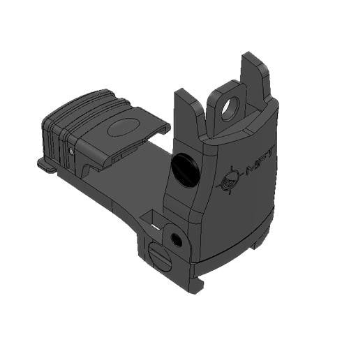 Rear Backup Sight Polymer Flip Up Adjustable Wind - Black