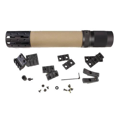 AR15 Rifle Long Free Float Forend w-Accessory OM - Flat Dark Earth