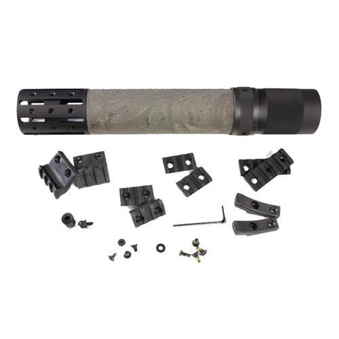 AR15 Rifle Long Free Float Forend w-Accessory OM - Ghillie Green