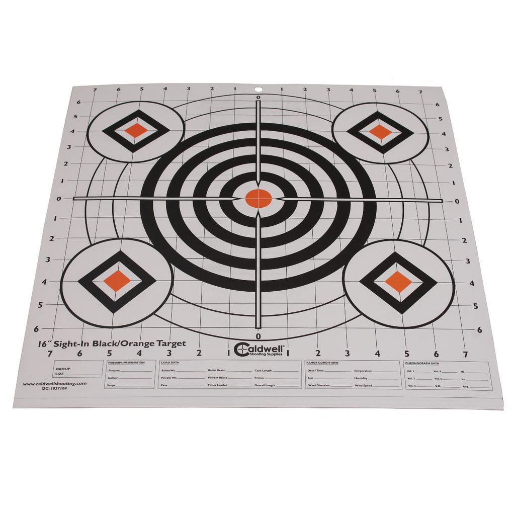 Sight-In Target 16" (Per 10) - Black and Orange