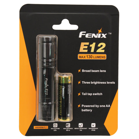 Fenix E Series - 130 Lumen, AA, Black