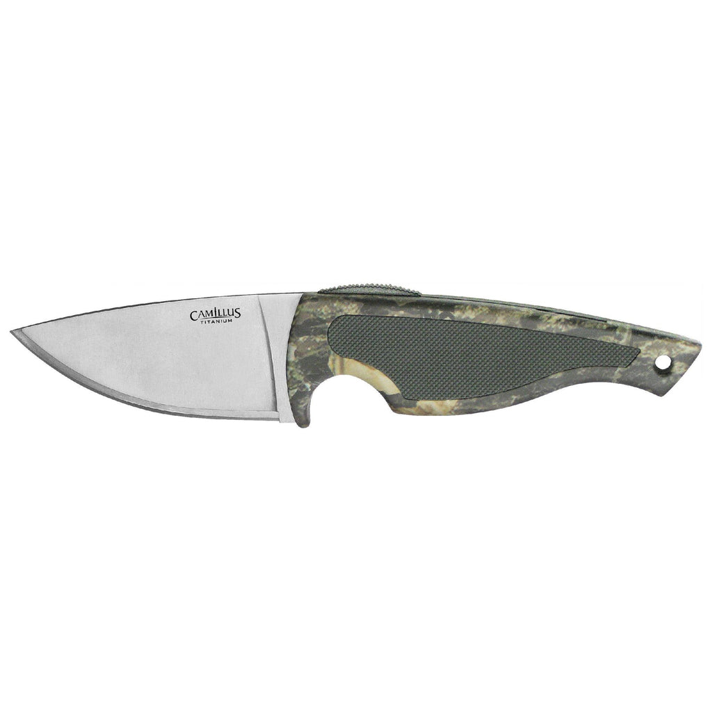 TigerSharp - Titanium Skinner Knife, Camo, Sheath