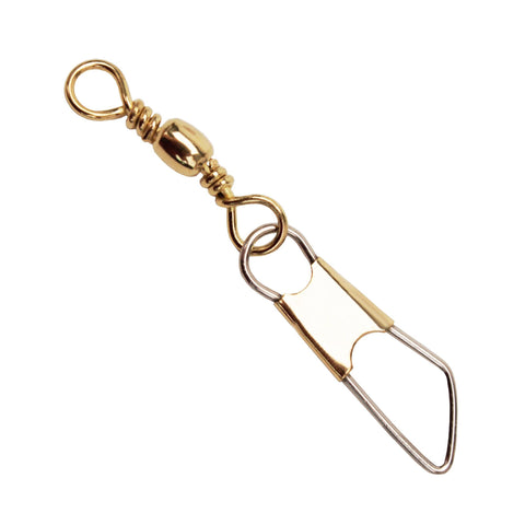 Brass Barrel Swivel w-Safety Snap - Size 16 (Per 7)