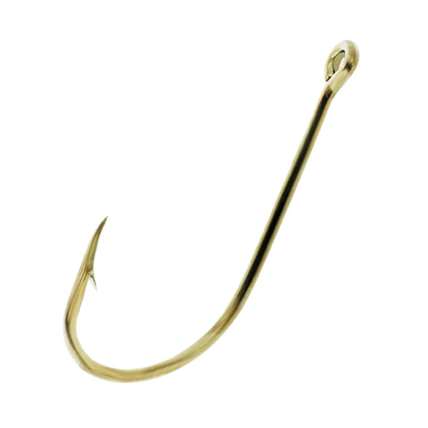 Plain Shank Offset Hook, Gold - Size 10 (Per 10)