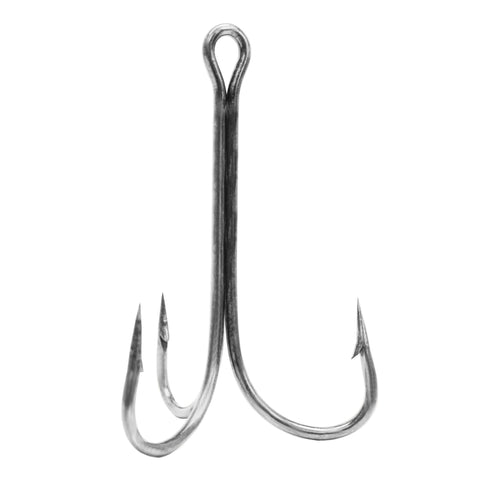 Lazer 2x Treble Reg Shank Curved Point Hook, Nickel - Size 1 (Per 5)