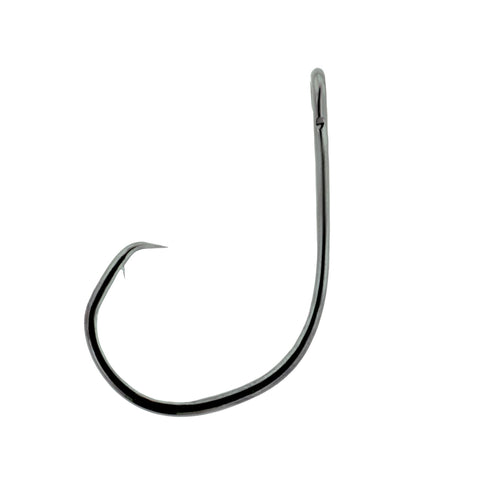 Lazer Circle Mid-Wire Non-Offset Hook, Platinum Black - Size 10-0 (Per 5)