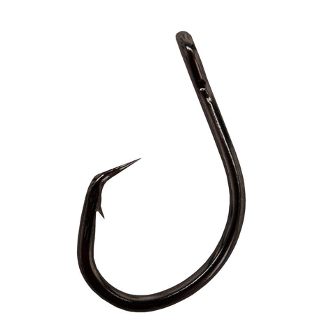 Lazer Circle Mid-Wire Offset Hook, Platinum Black - Size 9-0 (Per 5)