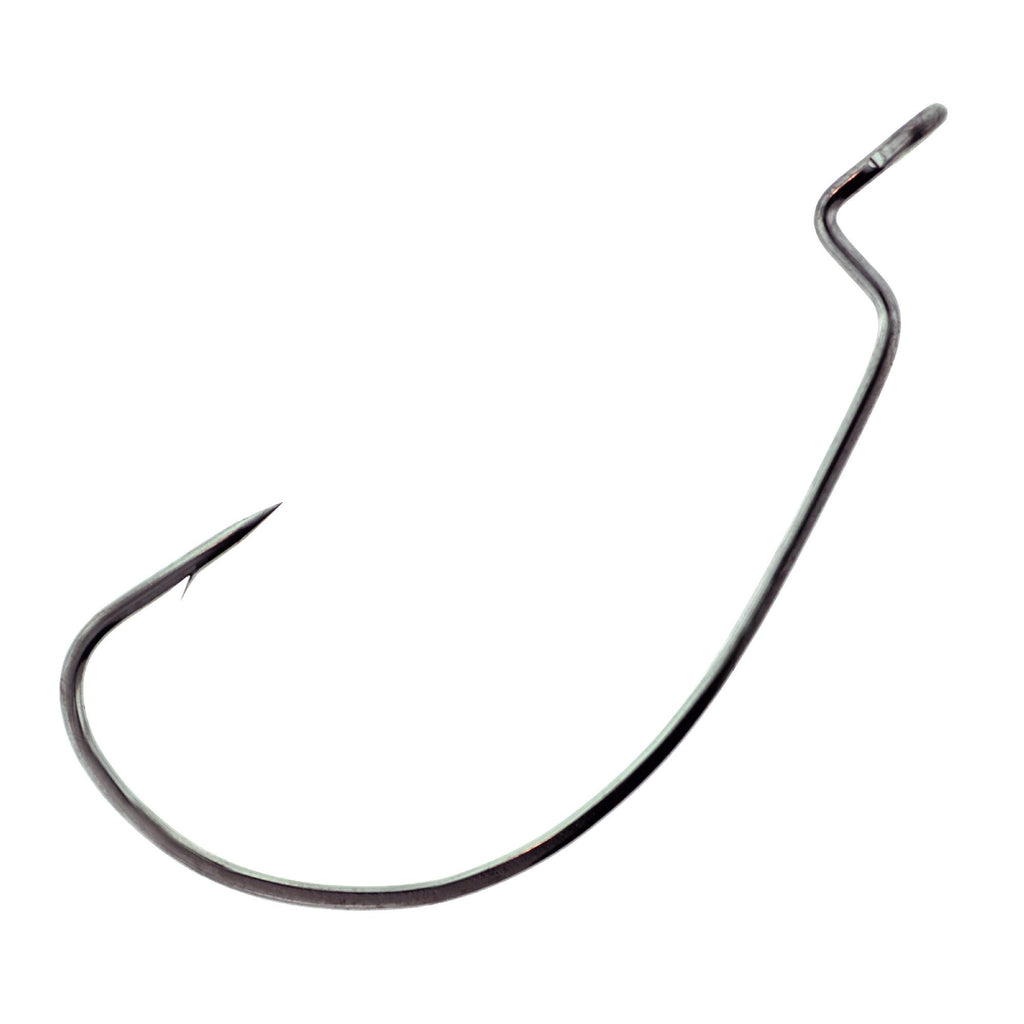 Lazer Worm Extra Wide Gap Hook, Platinum Black - Size 5-0 (Per 6)