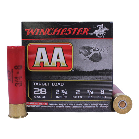 28 Gauge - AA Target, 2 3-4", 3-4 oz, #8 Lead Shot, Per 25