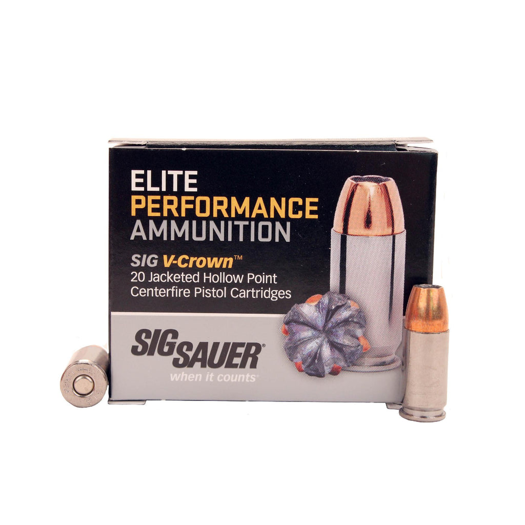 Elite V-Crown Ammunition - 9mm, 124 Grains, Jacketed Hollow Point, Per 20