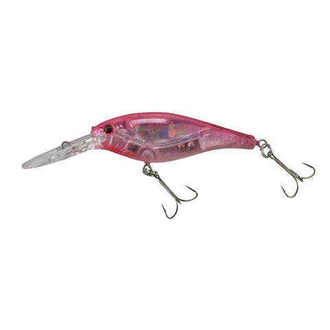 Flicker Shad Pro Flash Hard Bait - 2" Length, 9'-11' Swimming Depth, 2 Hooks, Flashy Red, Per 1