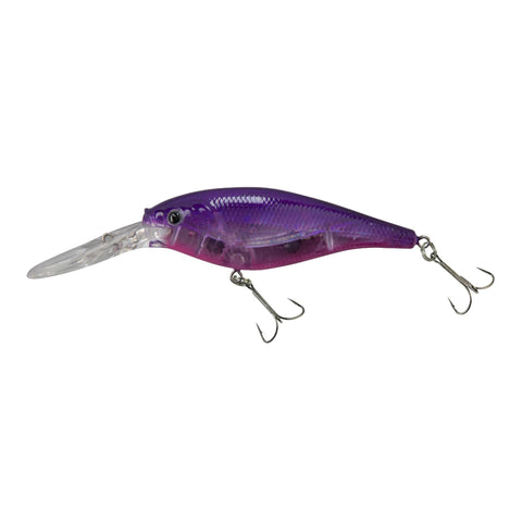 Flicker Shad Pro Flash Hard Bait - 2" Length, 9'-11' Swimming Depth, 2 Hooks, Flashy Purple Candy, Per 1