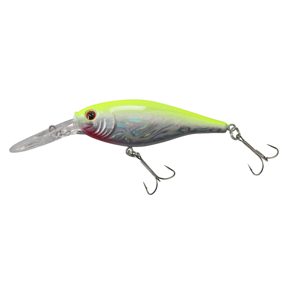 Flicker Shad Pro Slick Hard Bait - 2 1-4" Length, 10'-12' Swimming Depth, 2 Hooks, Slick Chartreuse Pearl, Per 1