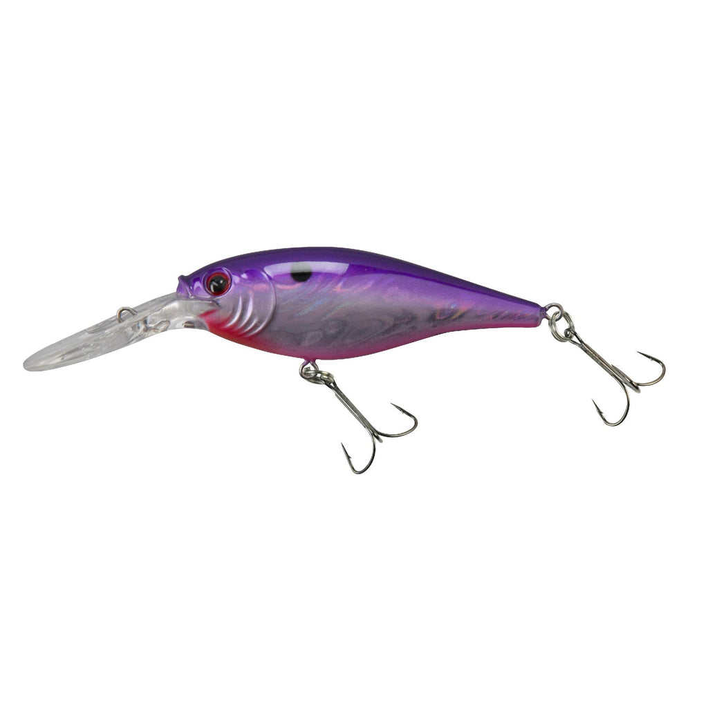 Flicker Shad Pro Slick Hard Bait - 2 3-4" Length, 11'-13' Swimming Depth, 2 Hooks, Slick Purple Candy, Per 1