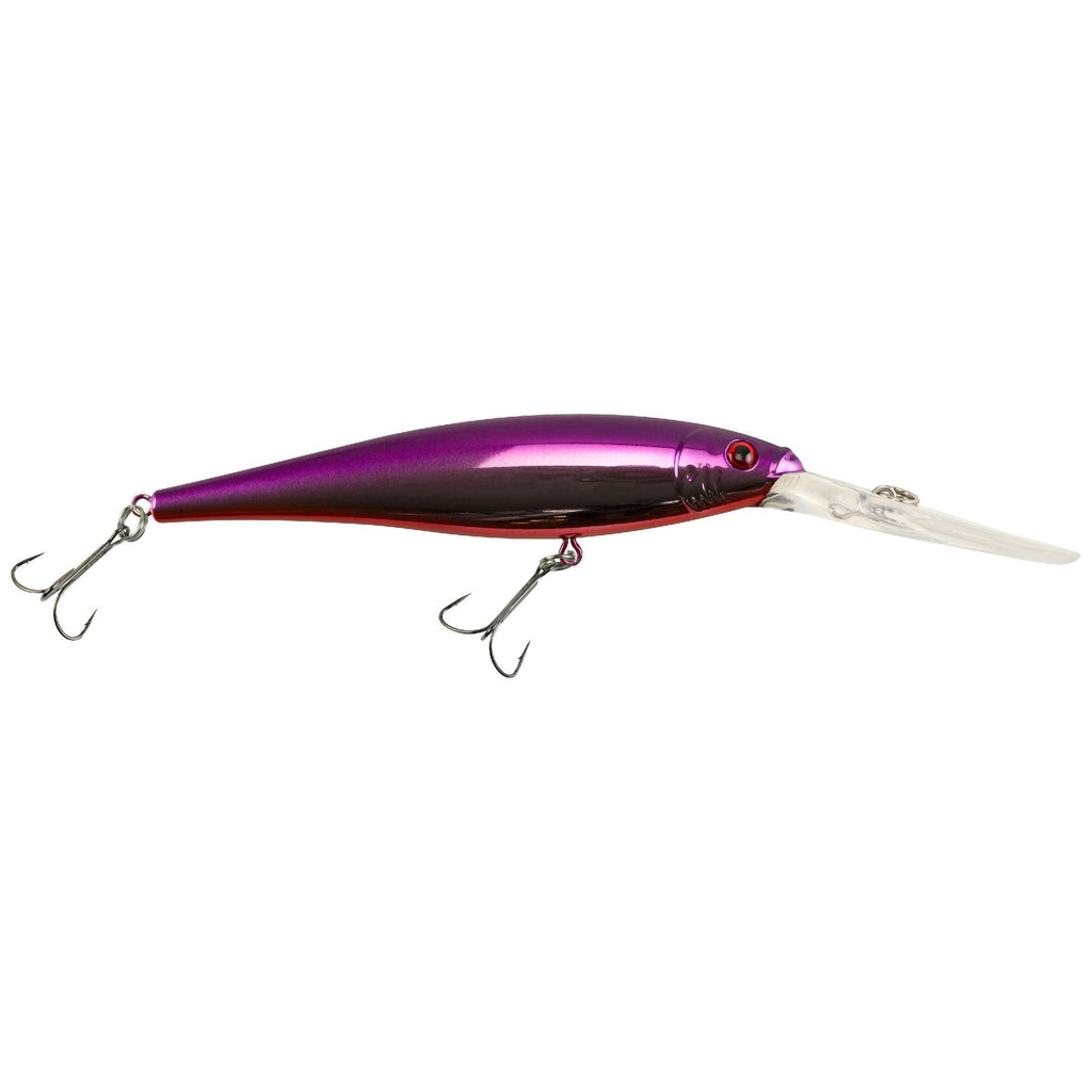 Flicker Minnow Hard Bait - 3" Length, 14'-17' Swimming Depth, 2 Hooks, Purple Flash, Per 1