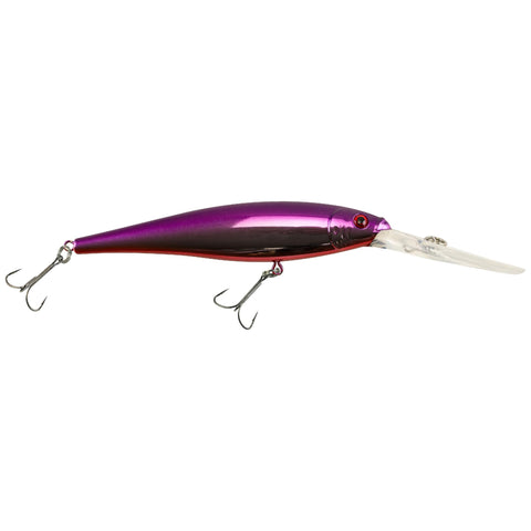 Flicker Minnow Hard Bait - 3" Length, 14'-17' Swimming Depth, 2 Hooks, Purple Flash, Per 1