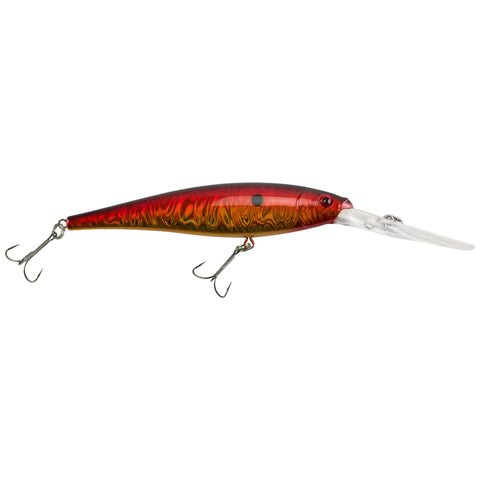 Flicker Minnow Pro Slick Hard Bait - 3 1-2" Length, 18'-23' Swimming Depth, 2 Hooks, Slick Sunset, Per 1