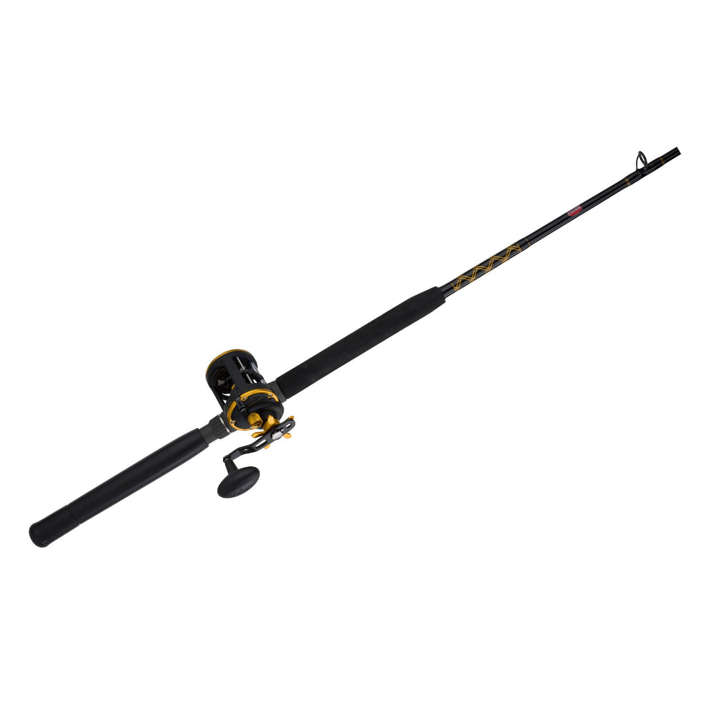 Squall Level Wind Conventional Combo - 20, 4.9:1 Gear Ratio, 6' Length, 1Piece Rod, 20-30 lb Line Rate, Medium Power