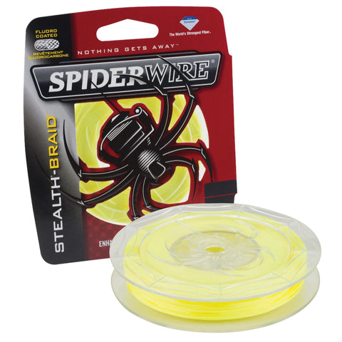 Stealth Braid Superline Line Spool - 250 Yards, 0.0016" Diameter, 80 lbs Break Strength, Hi Vis Yellow